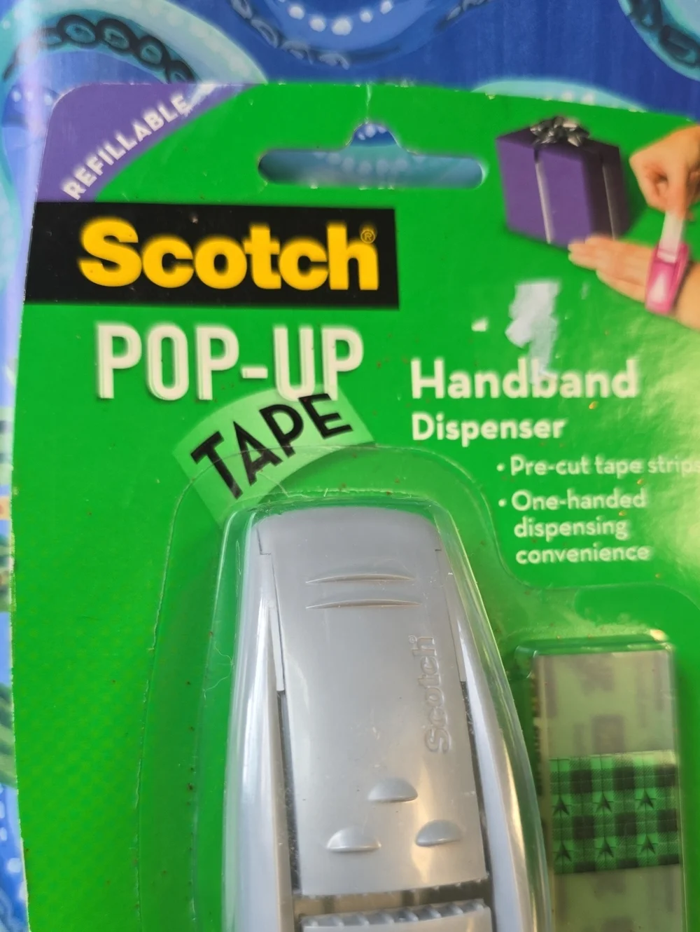3M Scotch GRAY Pop-Up Tape Handband Dispenser 1 Tape Pad 75 Strips Wrapping EASY